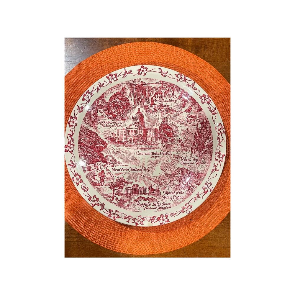 Vernon Kilns COLORADO collector plate~Artist signed Frank Bowers